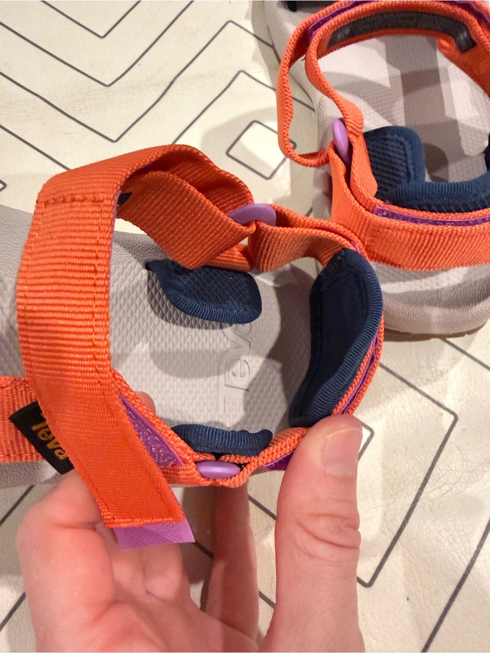 New Teva Orange Double Strap Sandals - Picture 13 of 14
